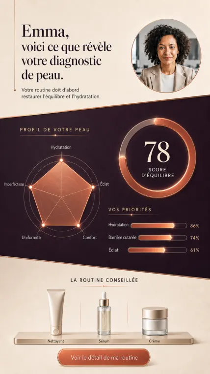 Video funnel template — skin diagnostic and personalized skincare routine